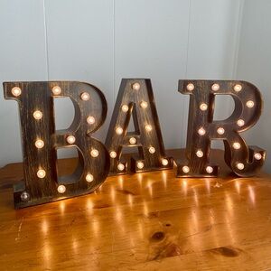 Rustic Brown LED BAR Sign